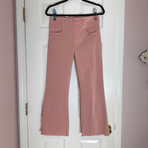 Liverpool Gia Glider Cropped Flare Jeans Pink‎ Rose Stretch Mid Rise 8 29 - Picture 3 of 9